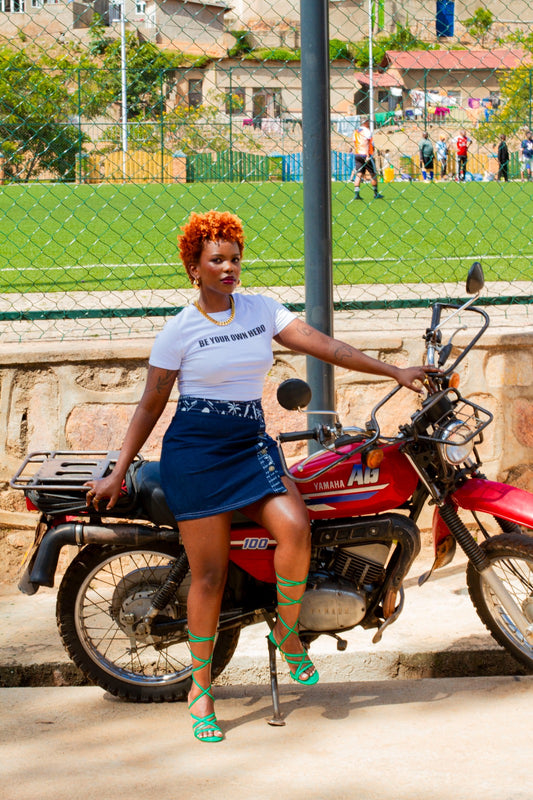 The story denim skirt