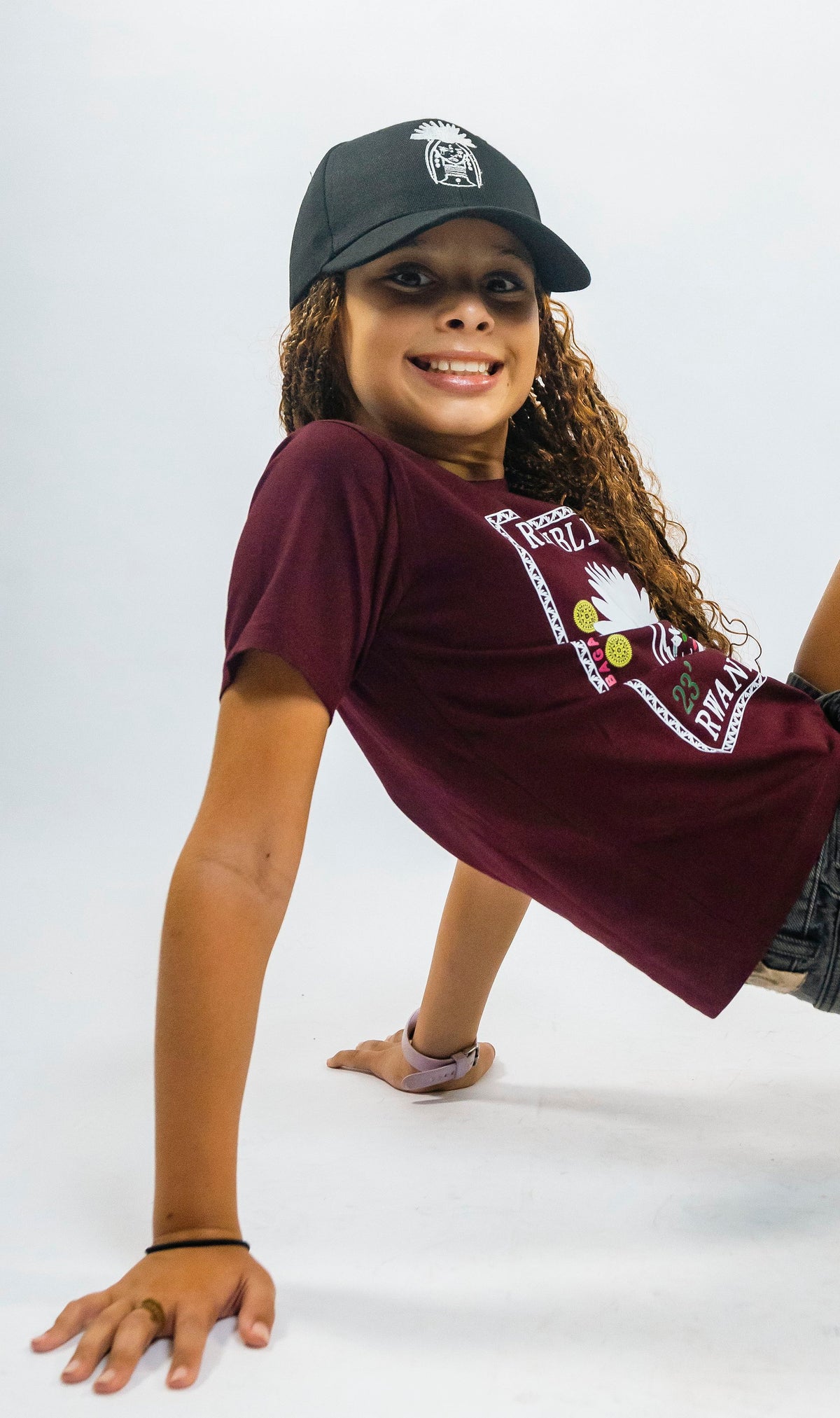 Burgundy Kid Stamp Tee