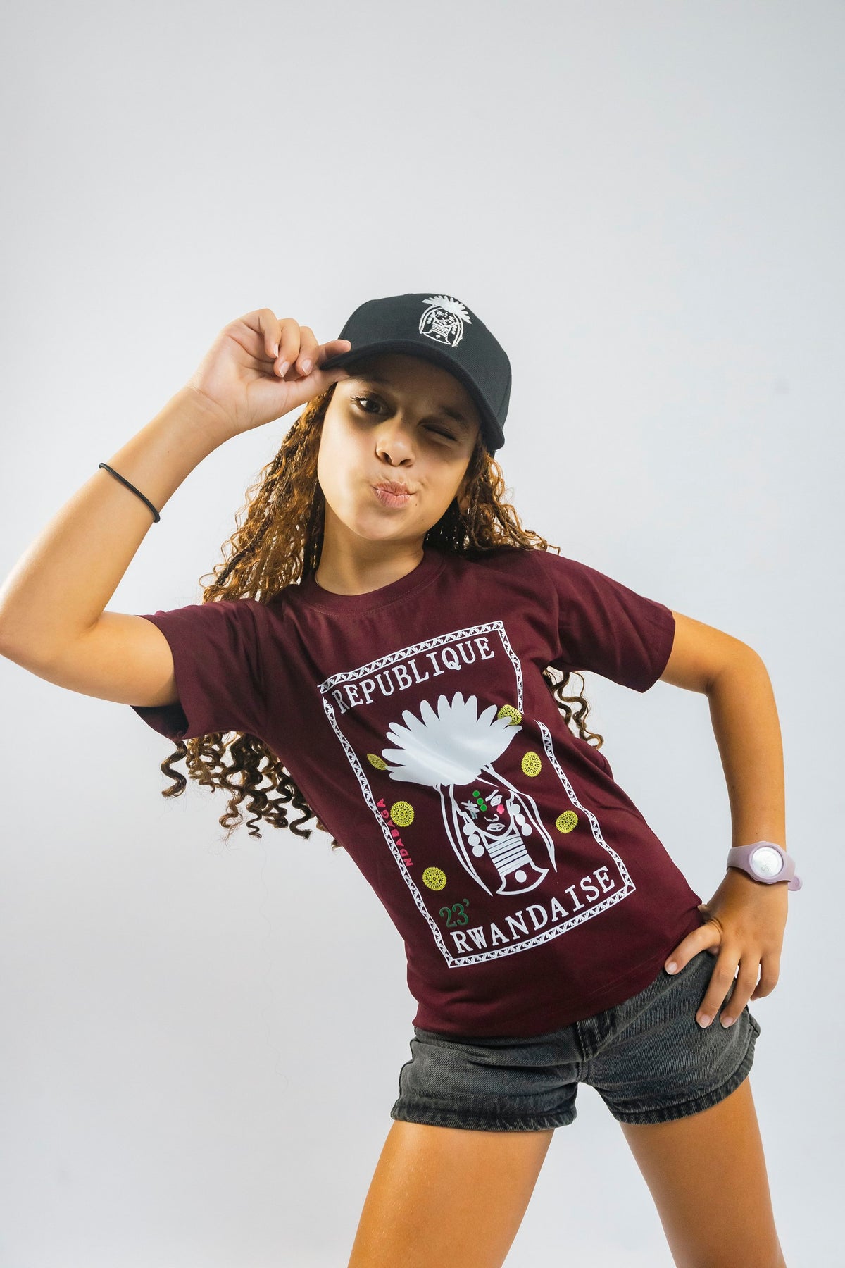 Burgundy Kid Stamp Tee