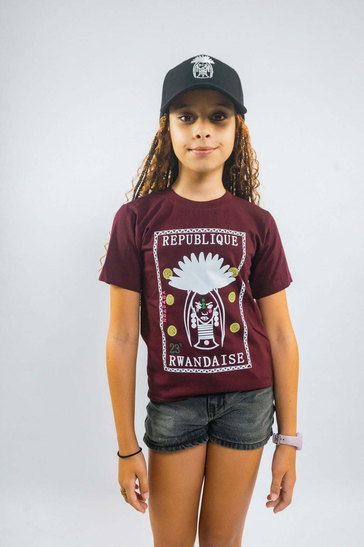 Burgundy Kid Stamp Tee