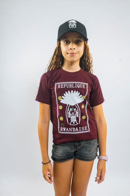 Burgundy Kid Stamp Tee