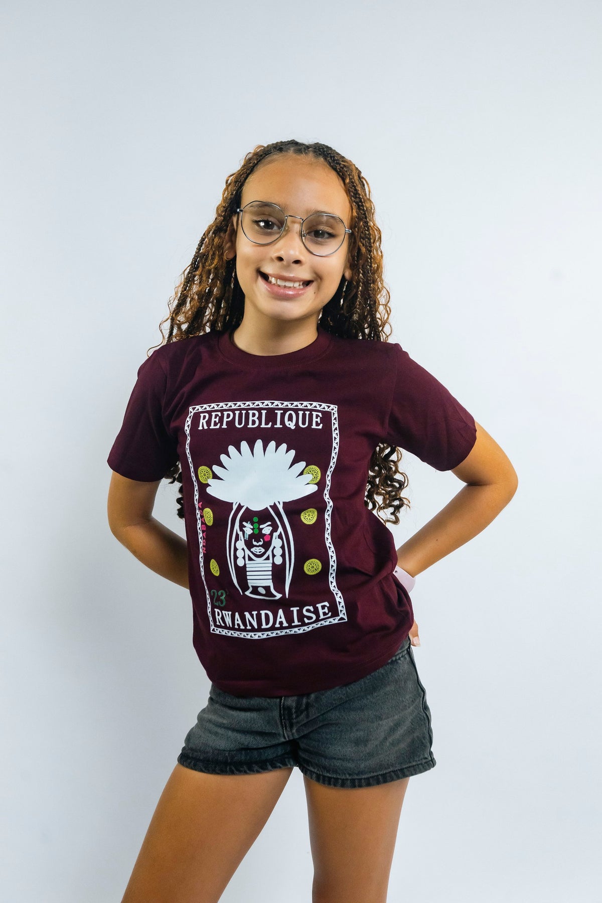 Burgundy Kid Stamp Tee