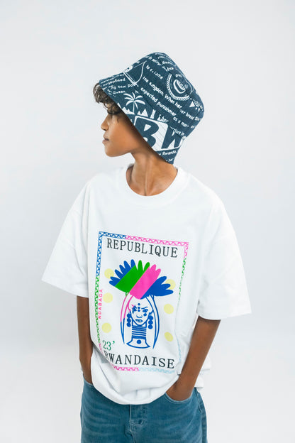 White Multicoloured KID Stamp Tee