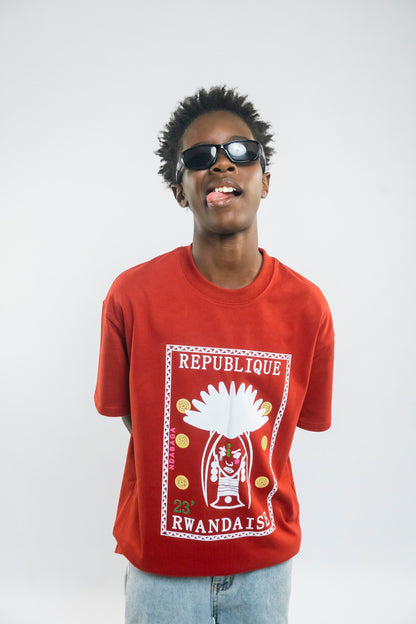 Burgundy Kid Stamp Tee